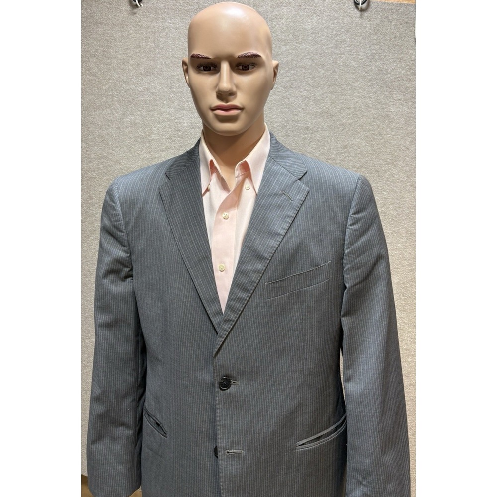 Ermenegildo Zegna Gray Pinstripe 2-Botton Wool Silk Suit 42S/W36 GUC